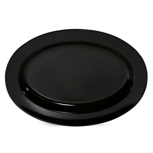 Melamine 10 Inch Small Black Oval Dish One Piece for Serving Food