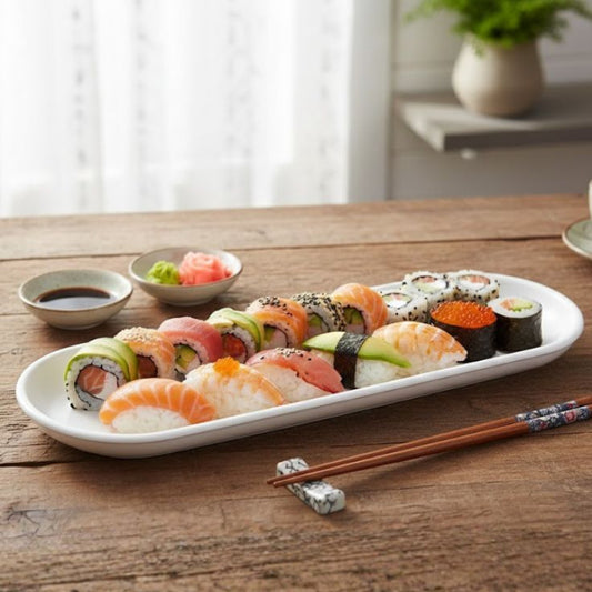 Crown Melamine White Platter One Piece for Serving Food