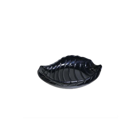 Melamine Black Leaf Small Platter For Serving