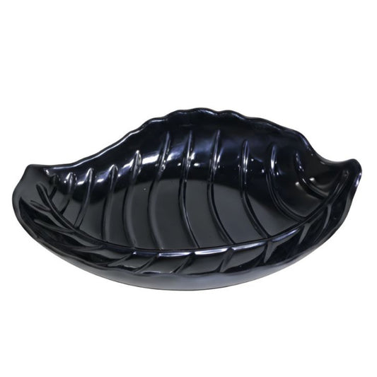 Melamine Black Leaf Large Platter For Serving