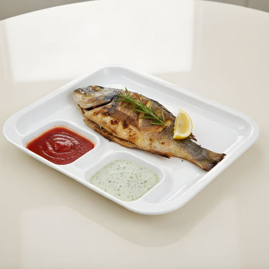 Melamine Fish Platter White Serving Plate