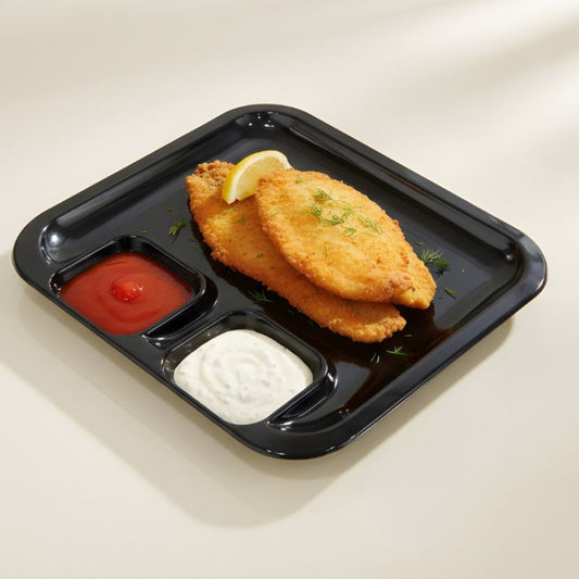 Melamine Fish Platter Black Serving Plate
