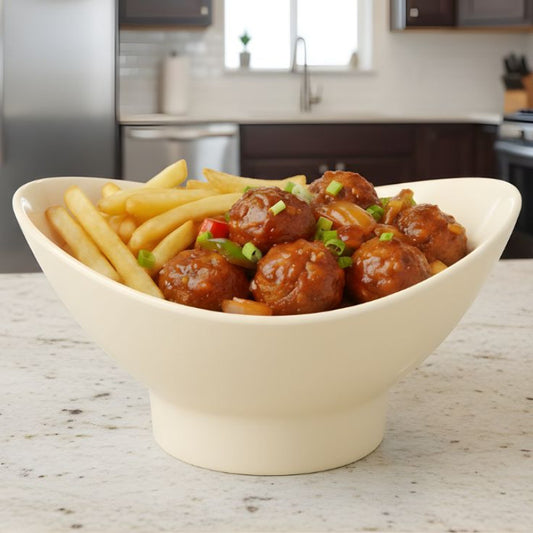 Melamine Lotus Large Serving Cream Bowl