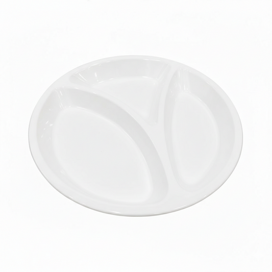 Melamine Euro Divider White Serving Dish