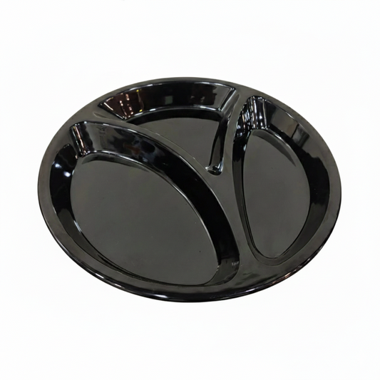 Melamine Euro Divider Black Serving Dish