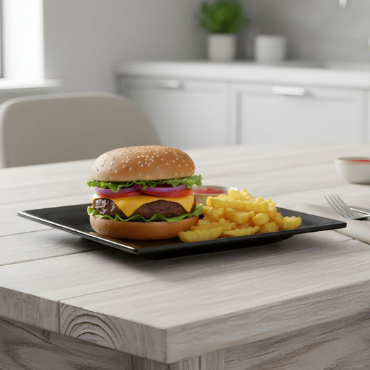 Melamine Medium Swiss Black Serving Platter