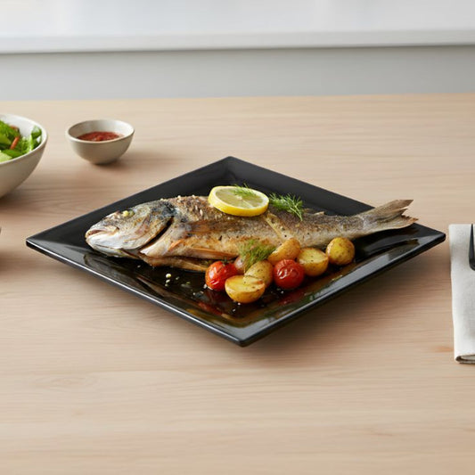 Melamine Large Swiss Black Serving Platter
