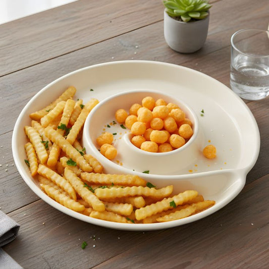 Melamine Tango Cream Serving Platter With Box