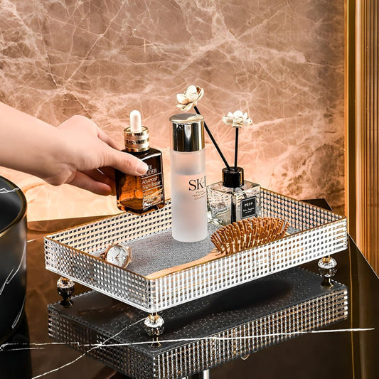 Acrylic Desktop Perfume & Cosmetic Organizer Tray