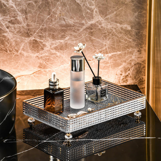 Acrylic Desktop Perfume & Cosmetic Organizer Tray