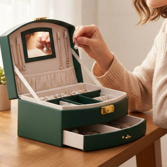 PU Multi Layer Jewelry Storage Case Large Capacity Organizer