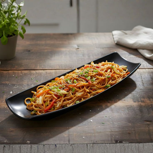 Melamine Large Black Serving Plate