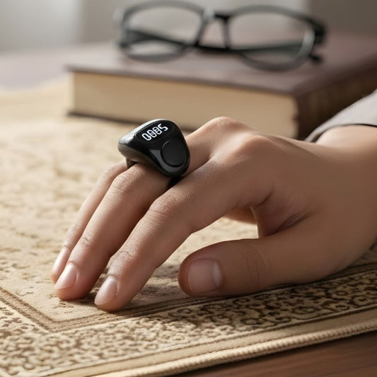 Smart Digital Tasbih Zikr Ring Rechargeable LED Prayer Counter Ring