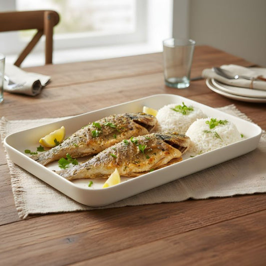 Melamine Cream Large Serving Tray