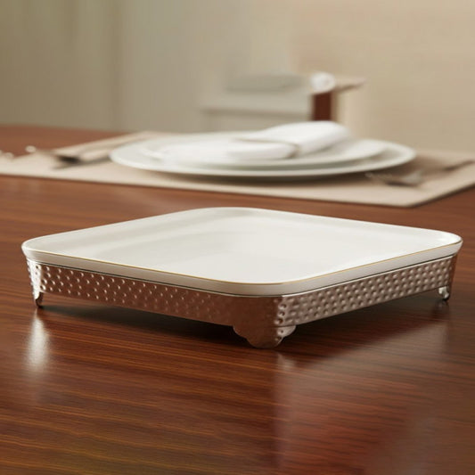 Brilliant Rectangle Serving 10inch Plate with Stand Premium Buffet & Dining Display