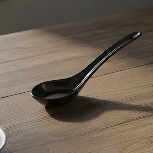 Melamine Black Serving Soup Spoon