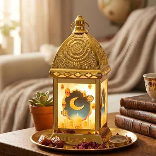 LED Metal Lantern With Ramadan Nasheed Light