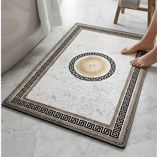 Antique Royal Mandala Nappa Leather Bath Mat