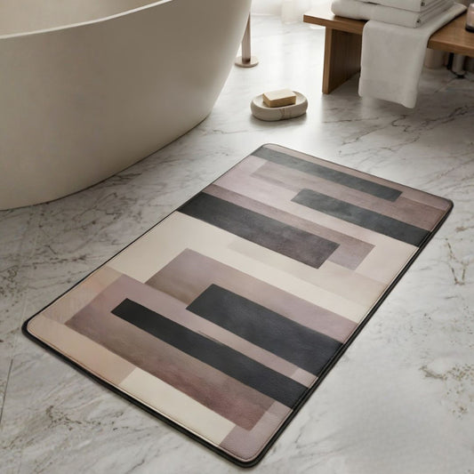 Nordic Abstract Block Nappa Leather Bath Mat