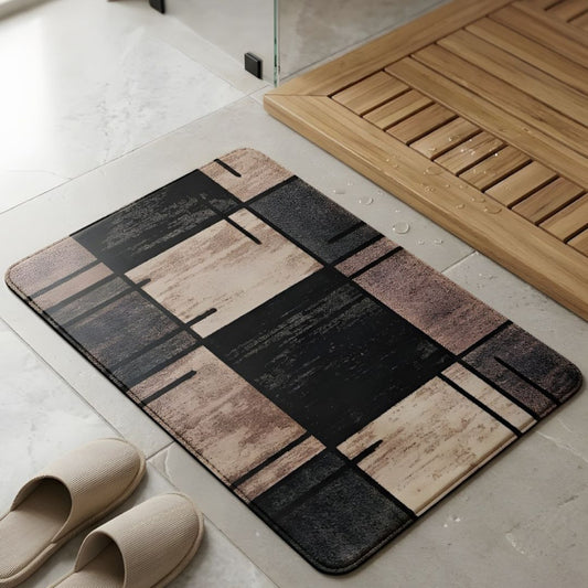 Nordic Geometric Abstract Bath Non Slip Mat