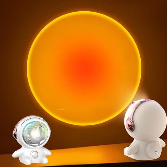 LED Astronaut Sunset Light USB RGB Projector Lamp