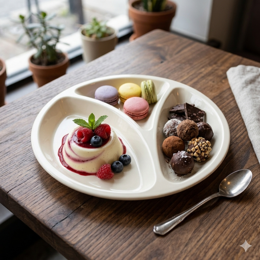 Melamine Euro Divider Cream Serving Dish With Box