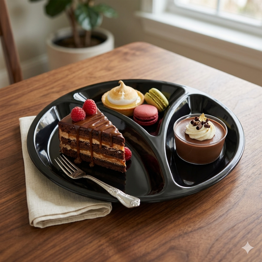 Melamine Euro Divider Black Serving Dish With Box1,149