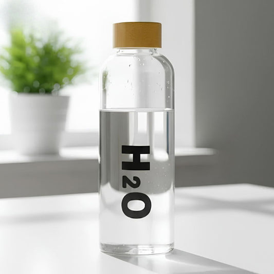 Borosilicate Glass Water Bottle H2O Style Leakproof Bottle