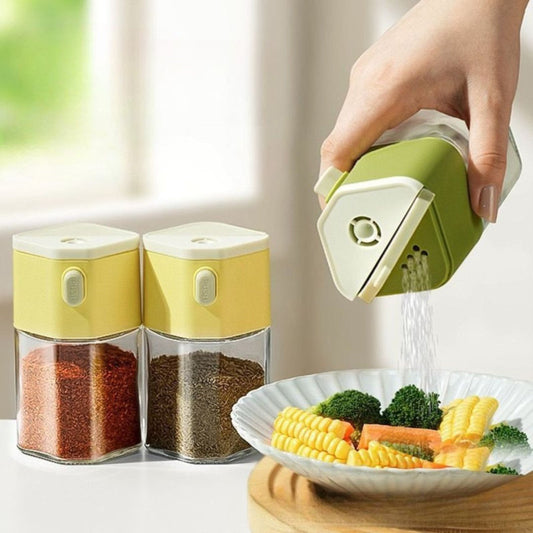 Dual Purpose Salt & Pepper Spice Bottle Glass Kitchen Seasoning Jar
