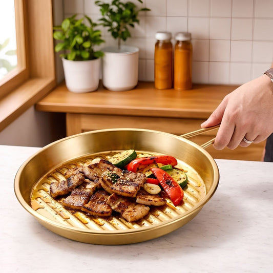 Stainless Steel Golden Serving Plate Luxury Serving Tray