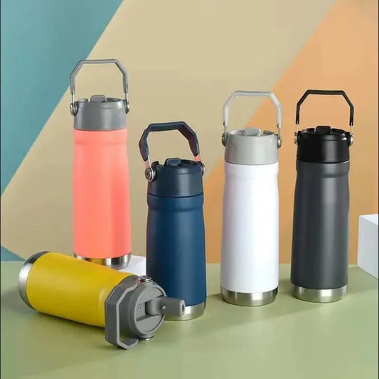 Classic Series Stainless Steel Straw Cup Portable Insulated Tumbler with Carry Handle