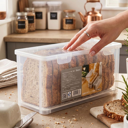 Airtight Fresh Bread Keeper Box With Drain Tray