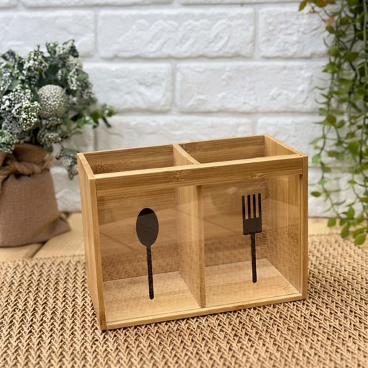 Bamboo Kitchen Utensil Holder Organizer