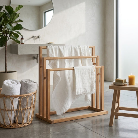 Bamboo Towel Rack with 3 Bars