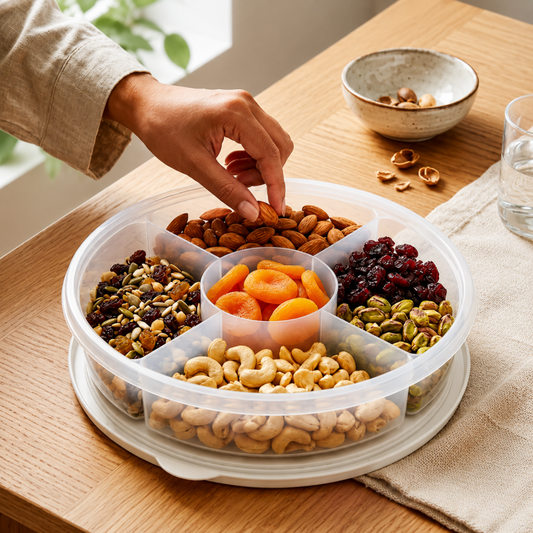 Transparent 5 Compartment Snack Storage Container