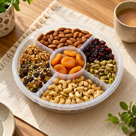 Transparent 5 Compartment Snack Storage Container