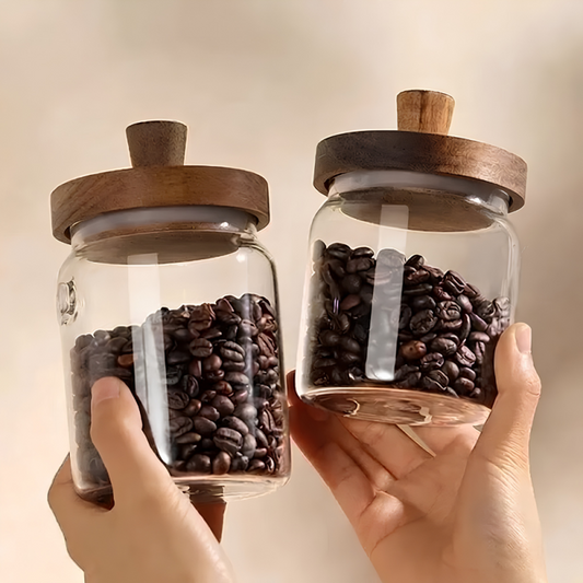 Glass Storage Jar With Wooden Lid 500ML