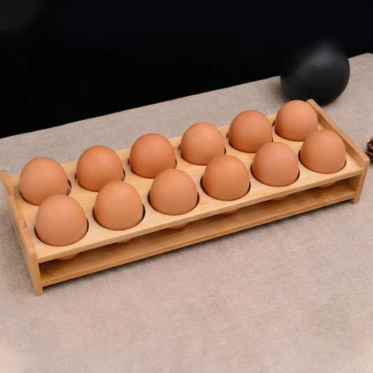 12 Grid Wooden Egg Holder Tray