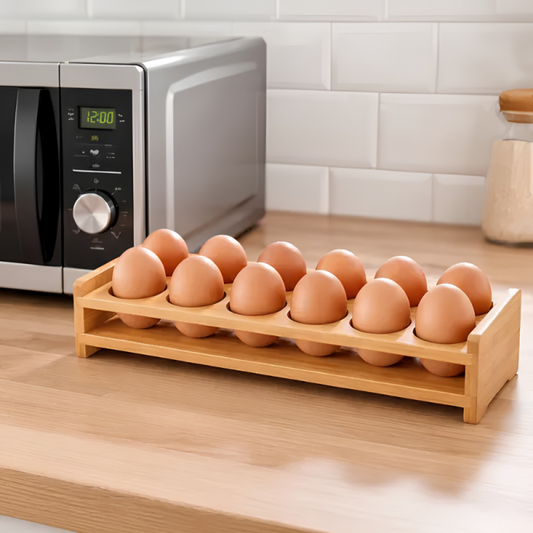12 Grid Wooden Egg Holder Tray