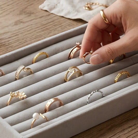 Drawer Stackable Jewelry Tray Organizer Showcase Ring Holder
