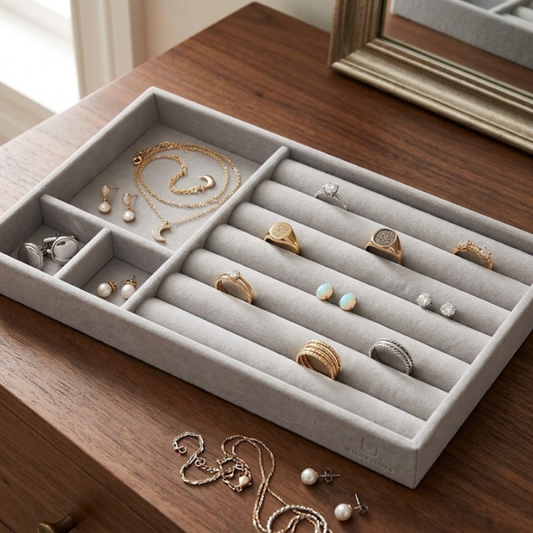 Drawer Stackable Jewelry Tray Organizer Showcase Ring Holder