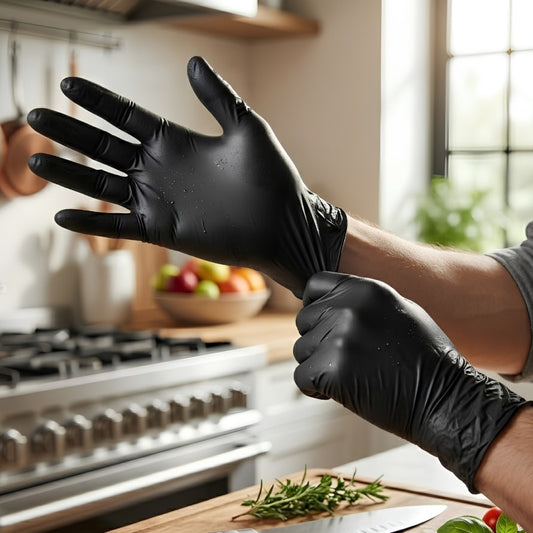 100 Piece Disposable Black Gloves