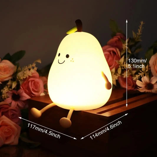 Cute Pear Shape Silicone Table Lamp Rechargeable & Touchable