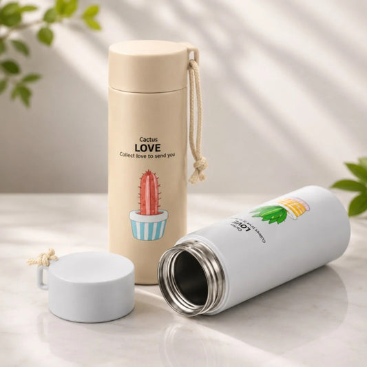 Cute Cactus Glass Water Bottle