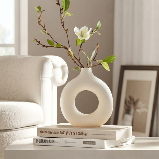 Platsic Donut White Vase
