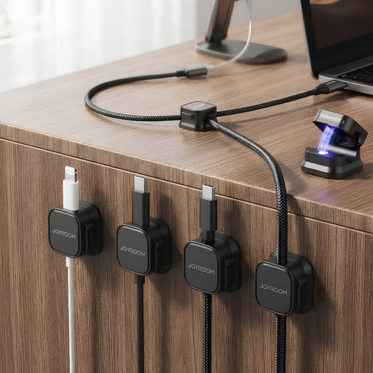 Magnetic 12pcs Sticky Cable Organizer Clips for Desk Home and Office Cable Management