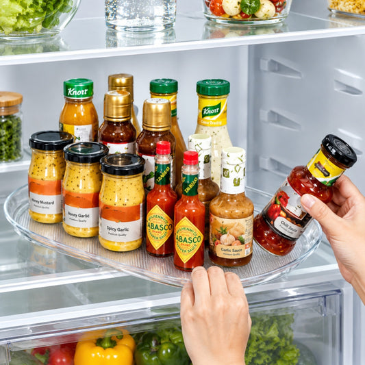 360° Rotating Refrigerator Organizer Tray