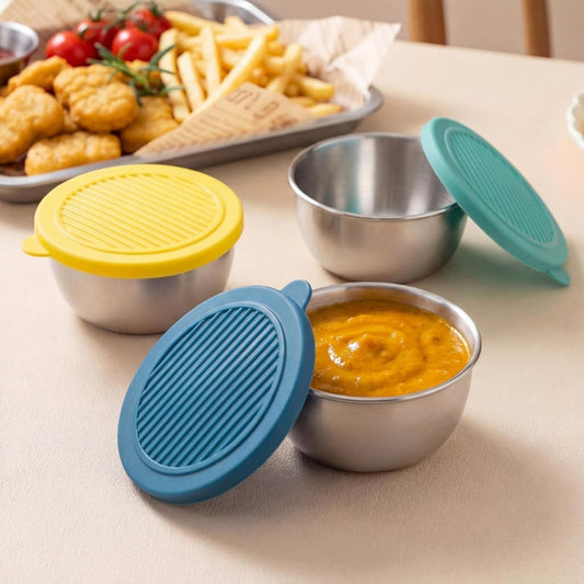 4 Pcs Mini Sauce Containers 50 ML - Stainless Steel