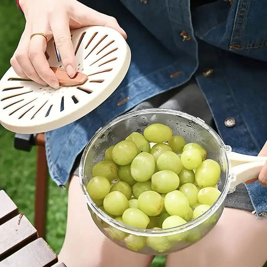 2 In 1 Foldable Strainer Bowl With Handle