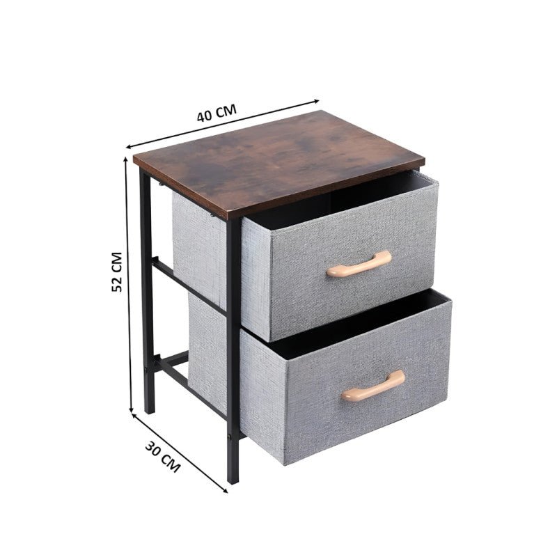 2 Drawer Steel Frame Fabric Storage Organizer - Homazing
